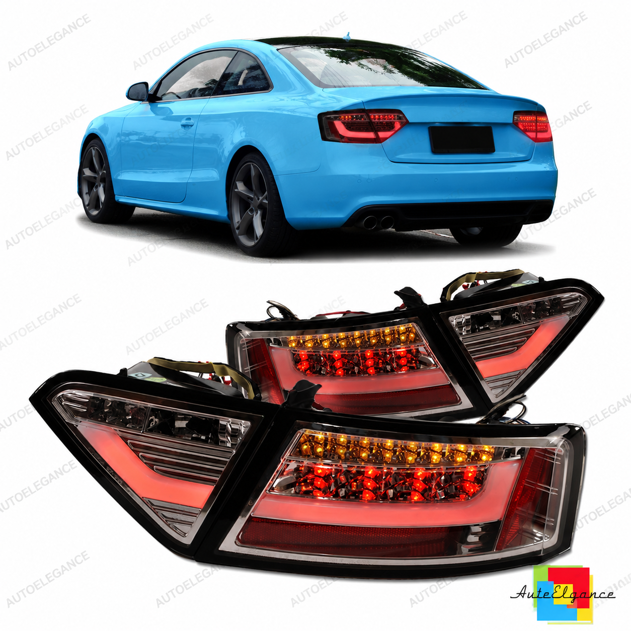👉Fanali posteriori a LED cromati adatti per AUDI A5 (8T) 2007-2009👈