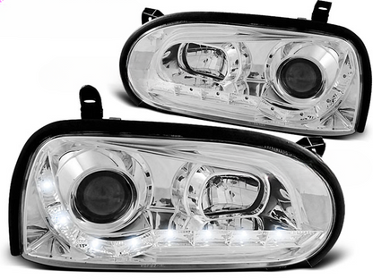FARI ANTERIORI DAYLIGHT CHROME per VW GOLF 3 09.91-08.97