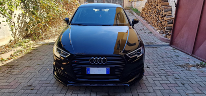 SPLITTER ADATTO PER AUDI A3 8V 2012-2016 STANDARD SLINE LOOK NERO LUCIDO.