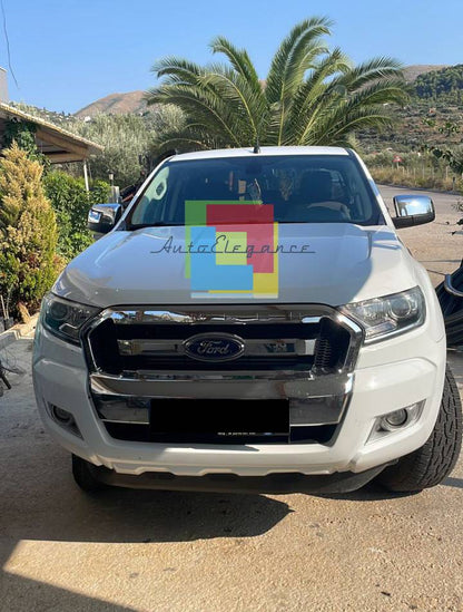 GRILLE SUITABLE FOR FORD RANGER T6 2015-2018 MATT BLACK + LED SPORT LOOK