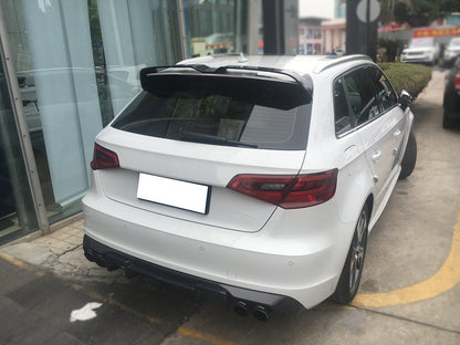 SPOILER ADATTO PER AUDI A3 8V 2012-2020 SPORTBACK LOOK SPORTIVO NERO LUCIDO