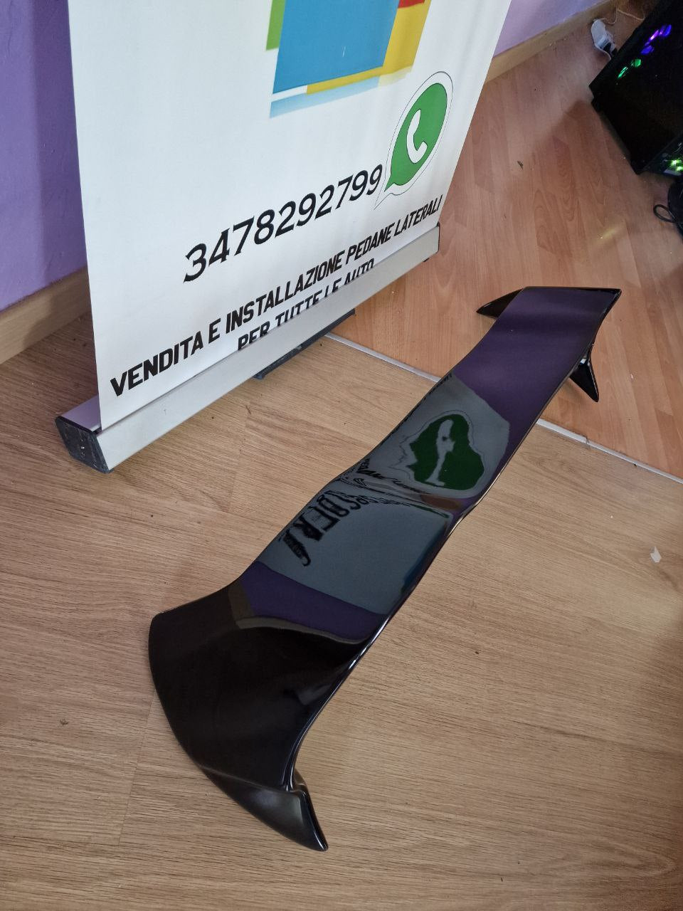 ART. 0112 SPOILER CLIO 4 IV STANDARD LOOK RS NERO LUCIDO