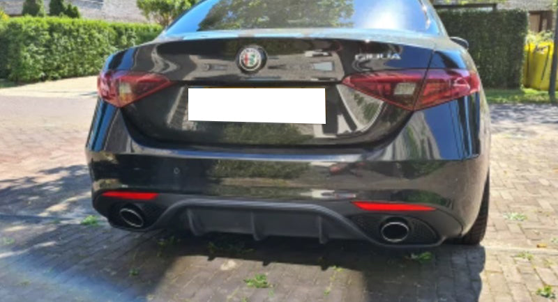 DIFFUSORE ADATTO PER ALFA ROMEO GIULIA LOOK VELOCE OPACO + TERMINALI CROMATI