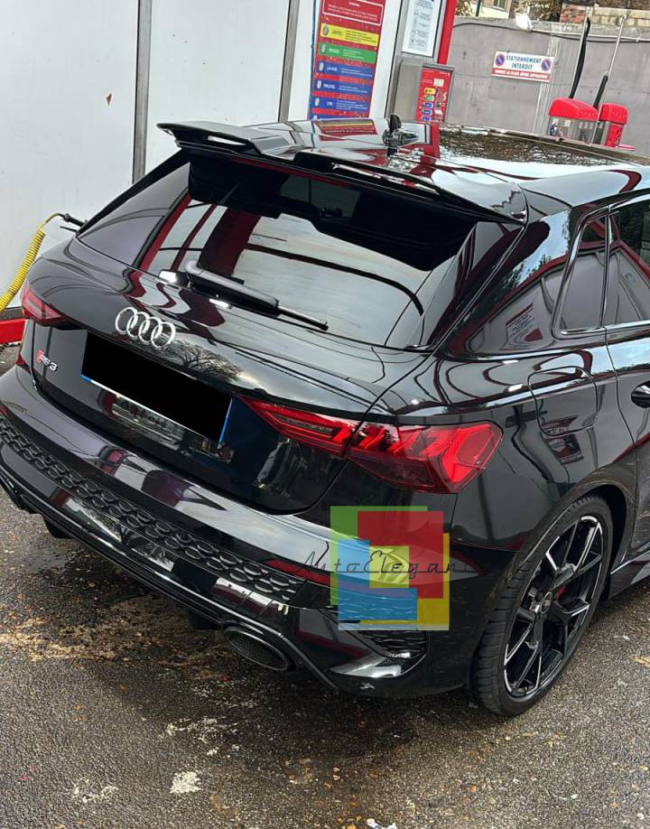 SPOILER ADATTO PER AUDI A3 8Y 2020+ LOOK NERO LUCIDO DESIGN SPORTIVO