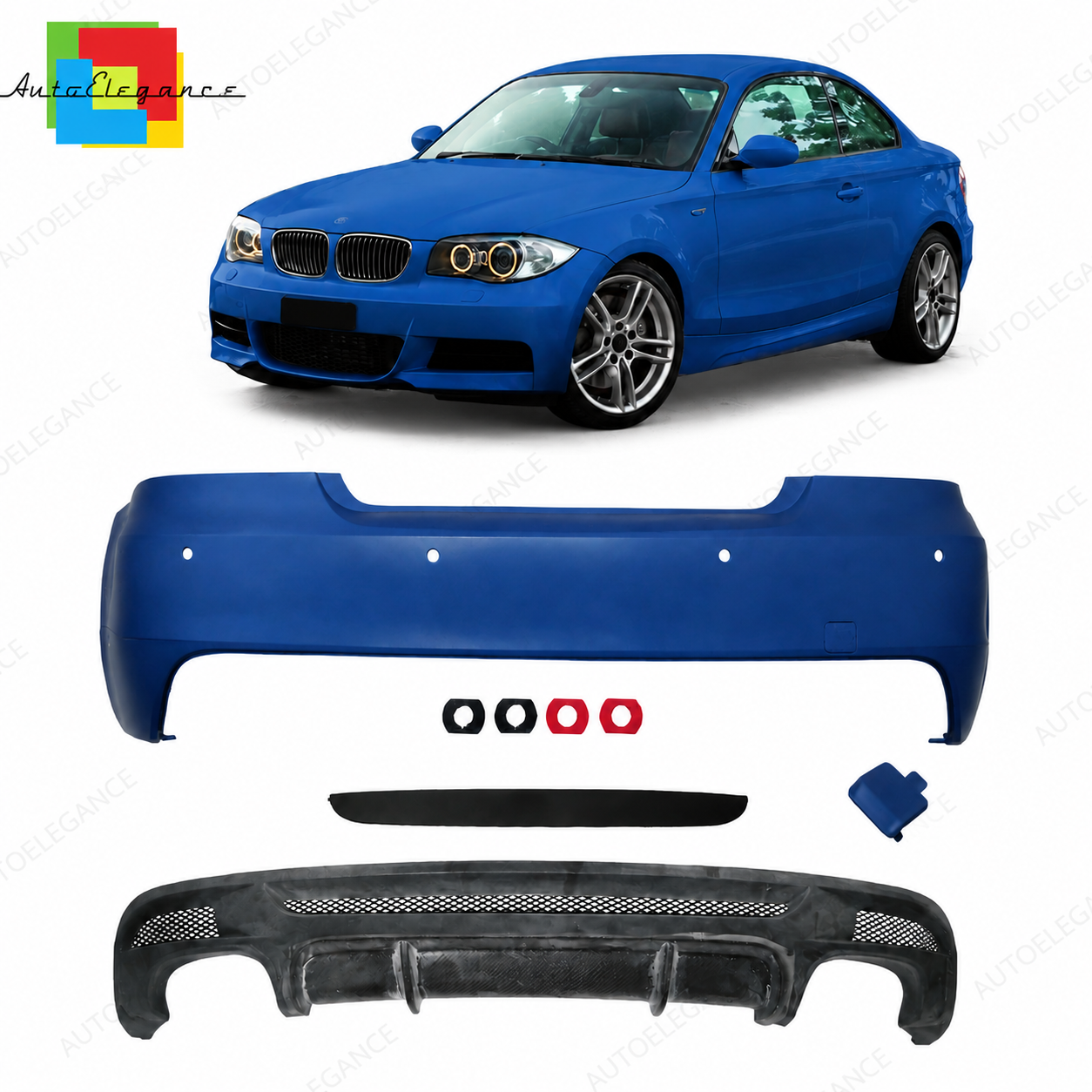 👉Paraurti Posteriore M-Tech PDC+Diffusore per BMW Serie 1 E82 E88 07-13 👈