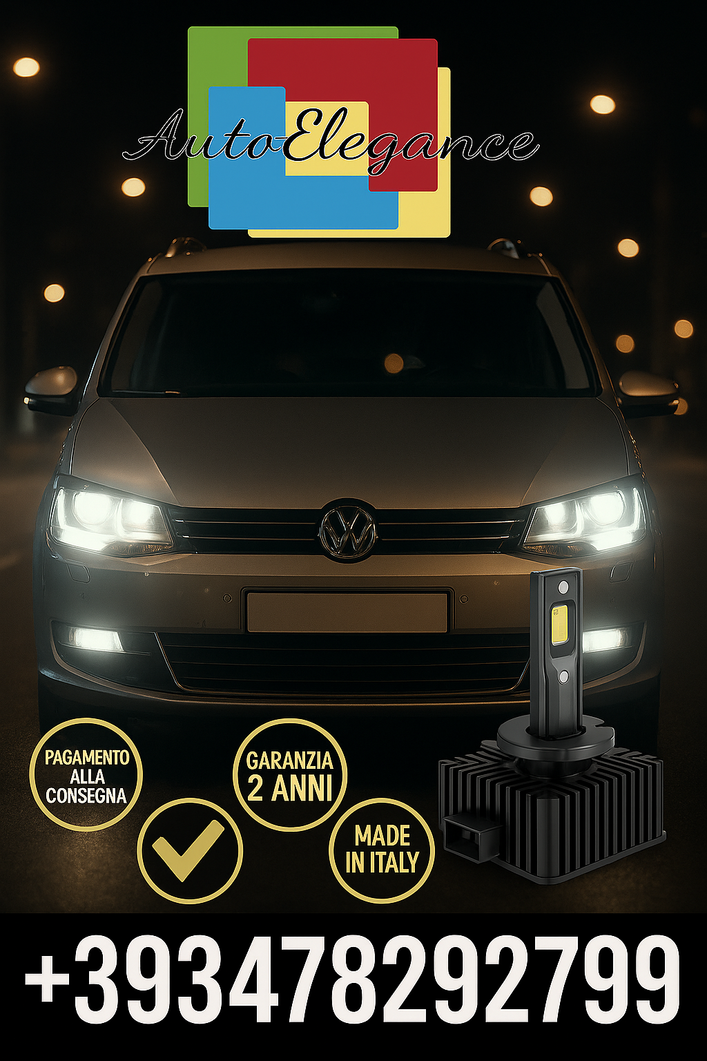 COPPIA LAMPADE D2S LED DA XENON A LED PER  VW SHARAN