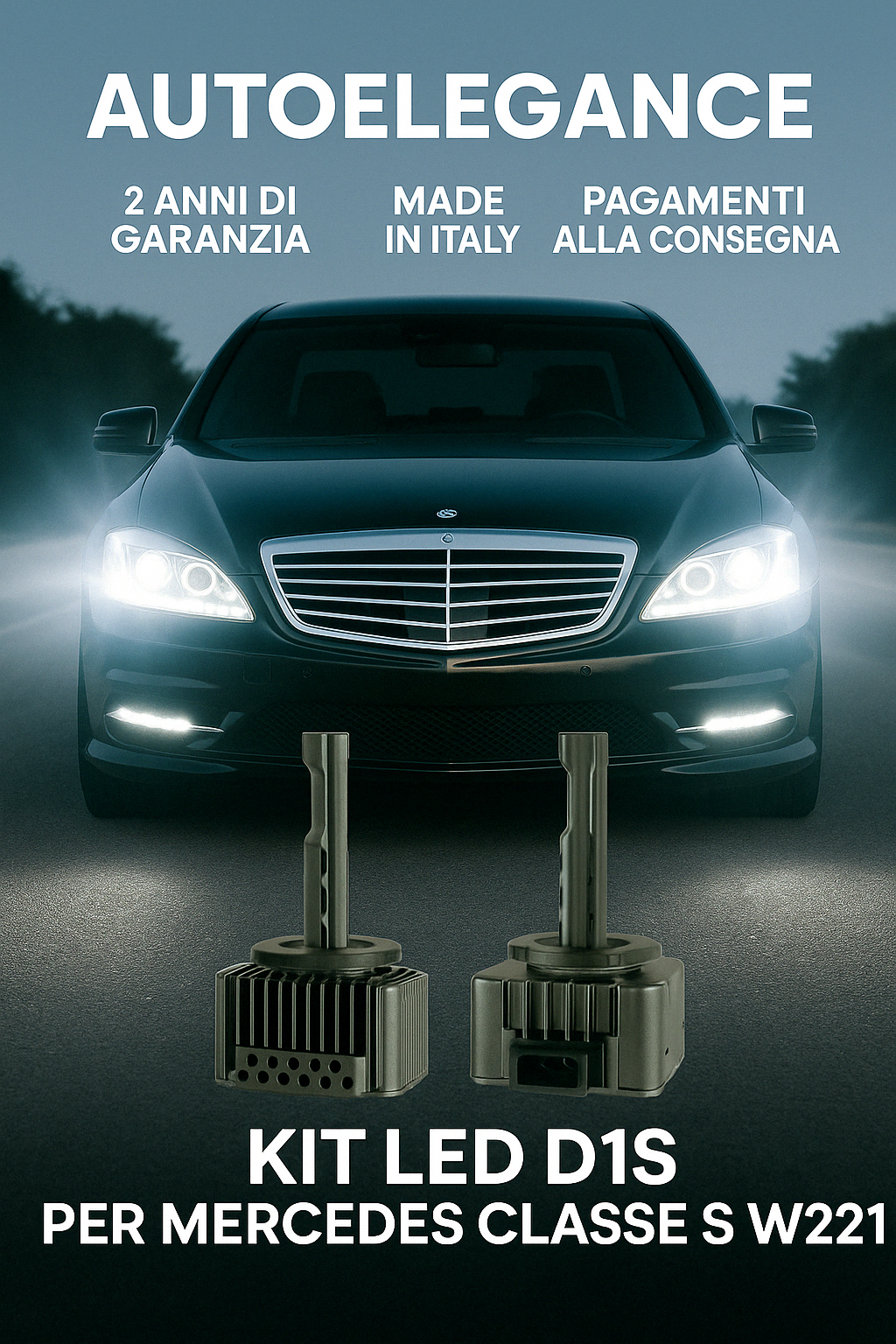 ⭐KIT XENON D1S 6000K ANABBAGLIANTI PER MERCEDES CLASSE S – LUCE BIANCA POTENTE⭐