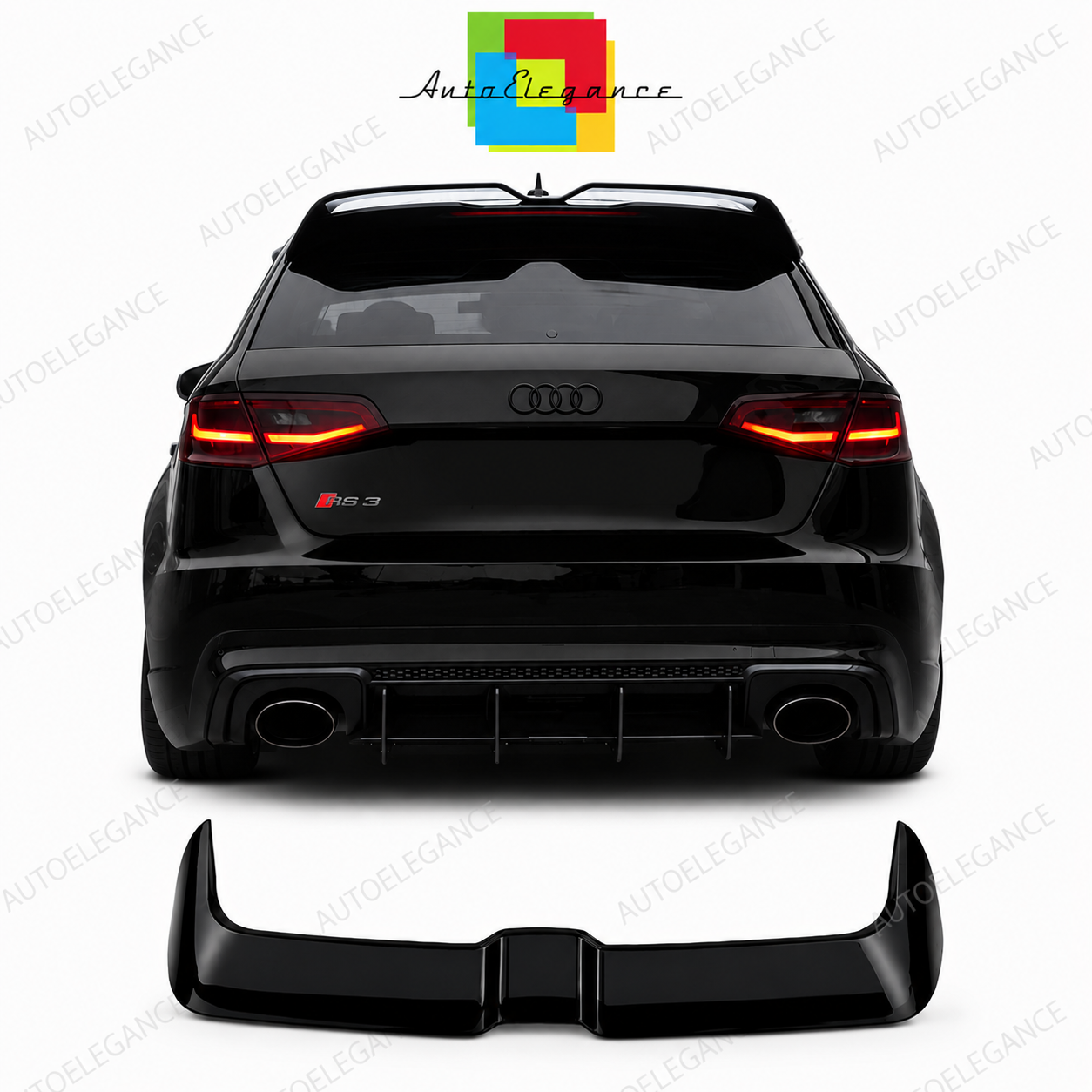 👉SPOILER ALETTONE POSTERIORE AUDI A3 8V 2012-2020 LOOK OETTINGER NERO LUCIDO👈