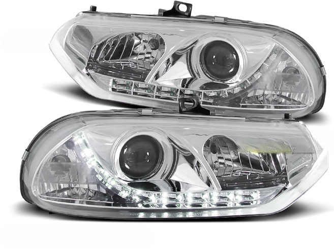 FARI ADATTI COMPATIBILI PER ALFA ROMEO 156 10.97-06.03 LUCE DIURNA CROMO
