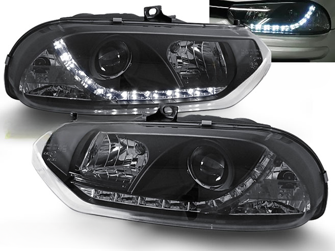 HEADLIGHTS SUITABLE FOR ALFA ROMEO 156 10.97-06.03 DAYLIGHT BLACK 