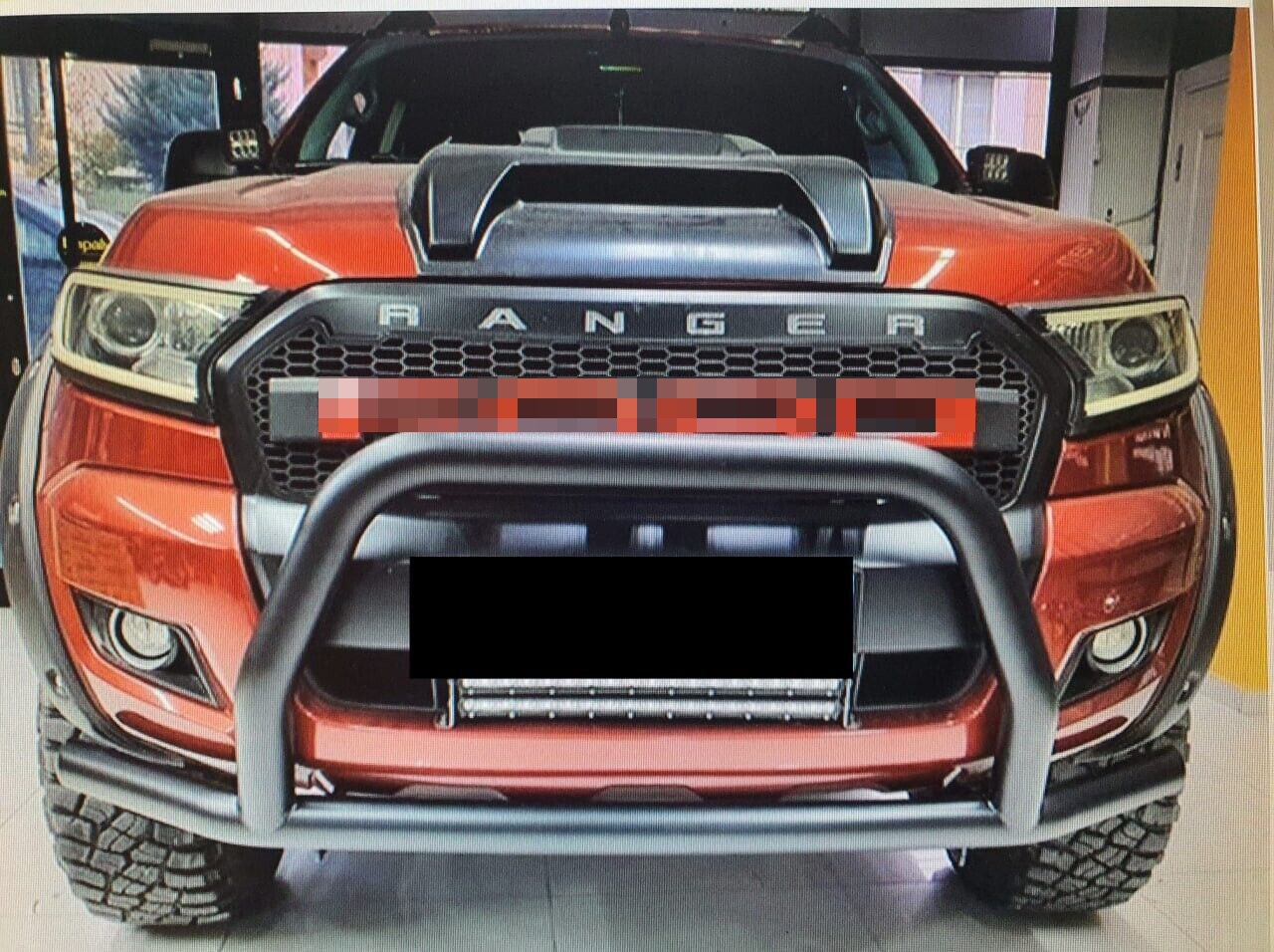 GRILLE SUITABLE FOR FORD RANGER T6 2015-2018 MATT BLACK + LED SPORT LOOK
