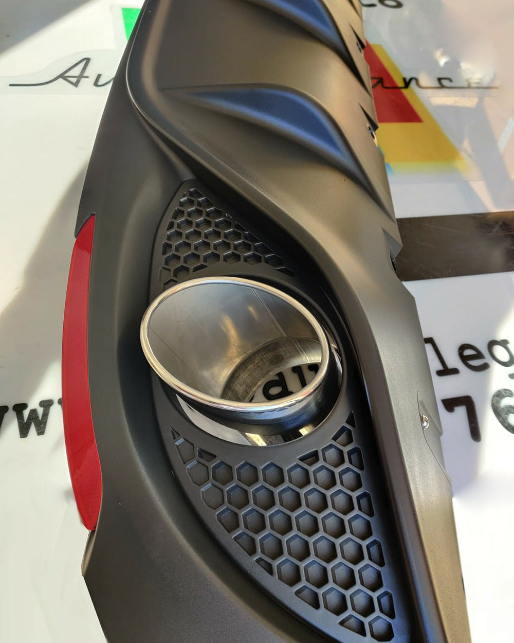 😍DIFFUSER SUITABLE FOR ✨ALFA ROMEO GIULIA LOOK VELOCE MATT + CHROME TERMINALS✨