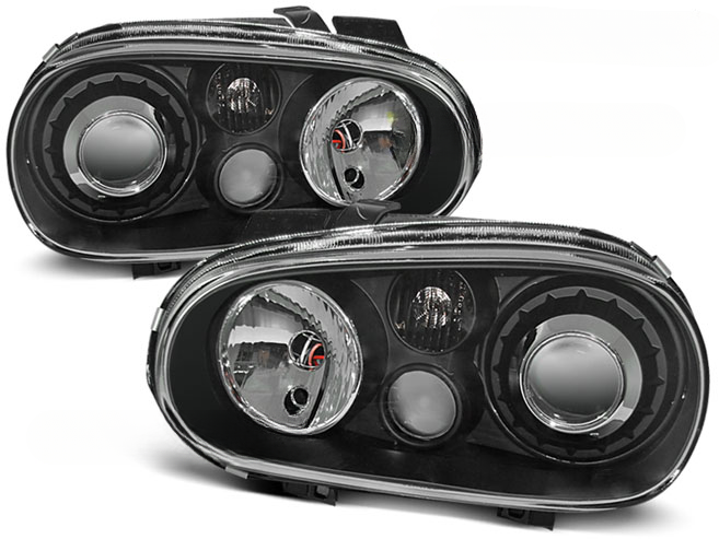 BLACK SPORT HEADLIGHTS for VW GOLF 4 09.97-09.03 
