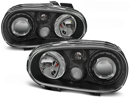 BLACK SPORT HEADLIGHTS for VW GOLF 4 09.97-09.03 