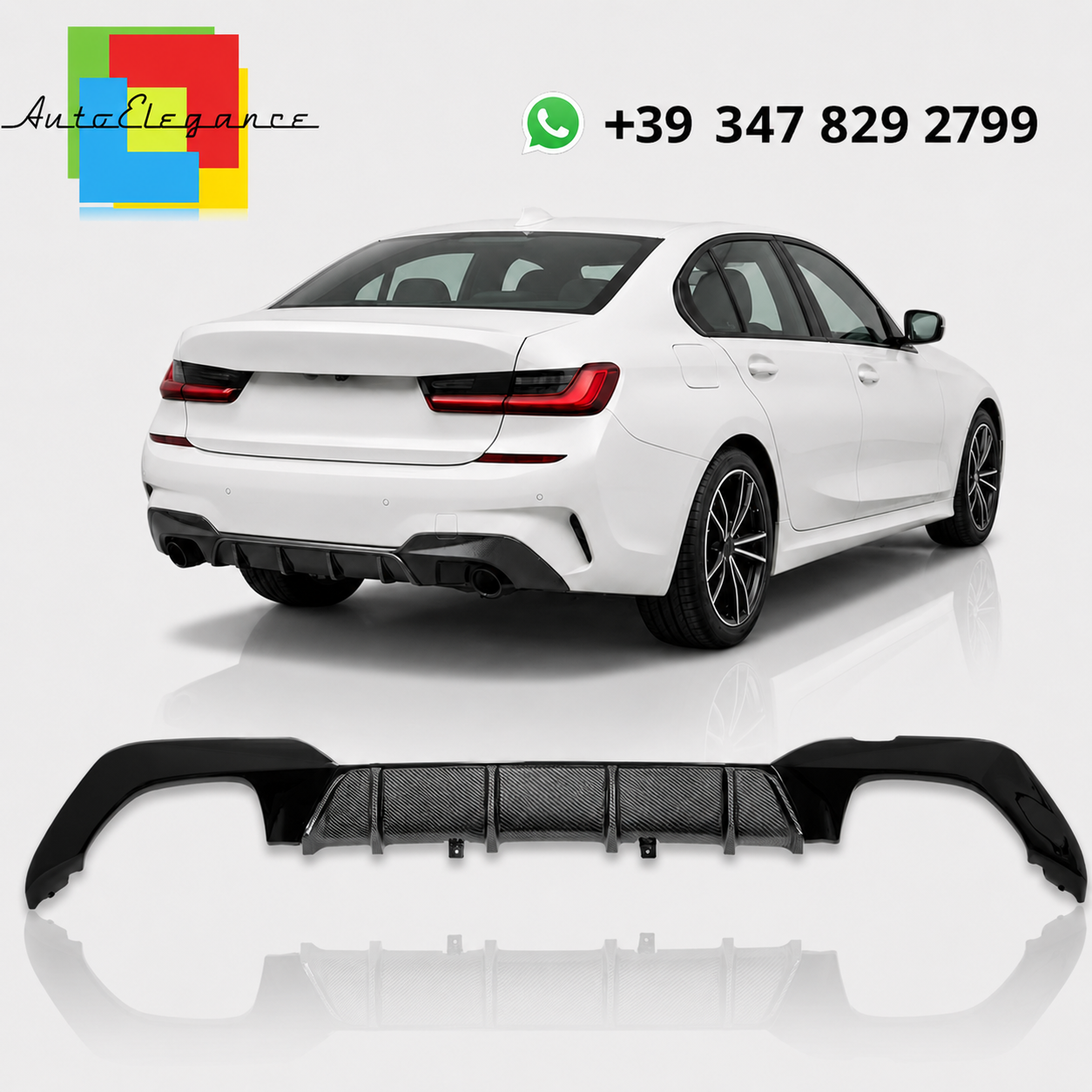 SPLITTER SUITABLE FOR VW GOLF 8 GTI GTD RLINE LOOK GLOSSY BLACK SPORTY DESIGN 