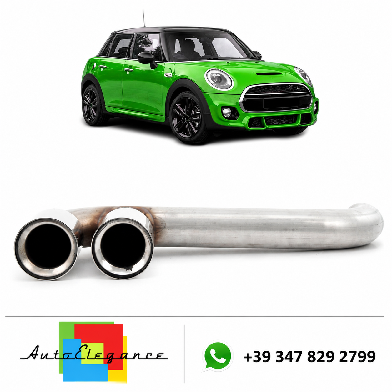 👉Terminali di scarico in acciaio inox cromato per MINI Hatchback (F55) 2013+👈