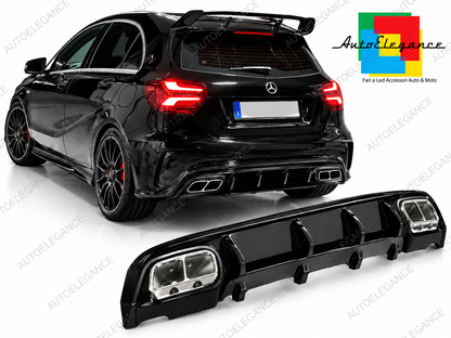 👉ART.0200 Diffusore Post.+Terminali Adatto per Mercedes Classe A W176 LookA45👈