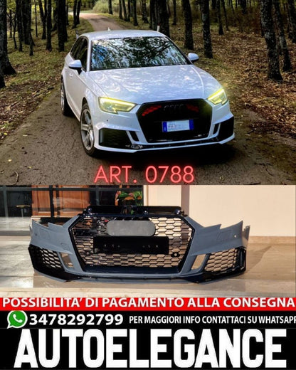 PARAURTI ANTERIORE ADATTO PER AUDI A3 8V 2017-2020 HATCHBACK LOOK RS3