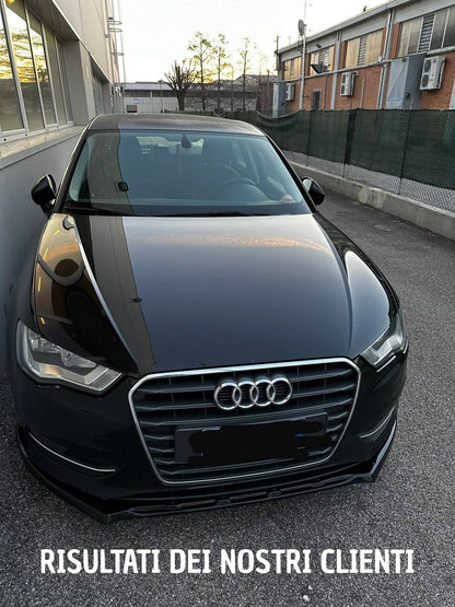SPLITTER ADATTO PER AUDI A3 8V 2012-2016 STANDARD SLINE LOOK NERO LUCIDO.
