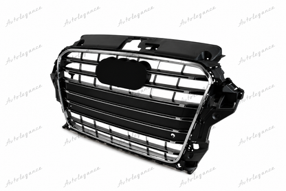 🔥ART.0678 GRIGLIA ADATTO PER AUDI A3 8V 12-16 LOOK S3 TITANIO PROFILI CROMAT🔥