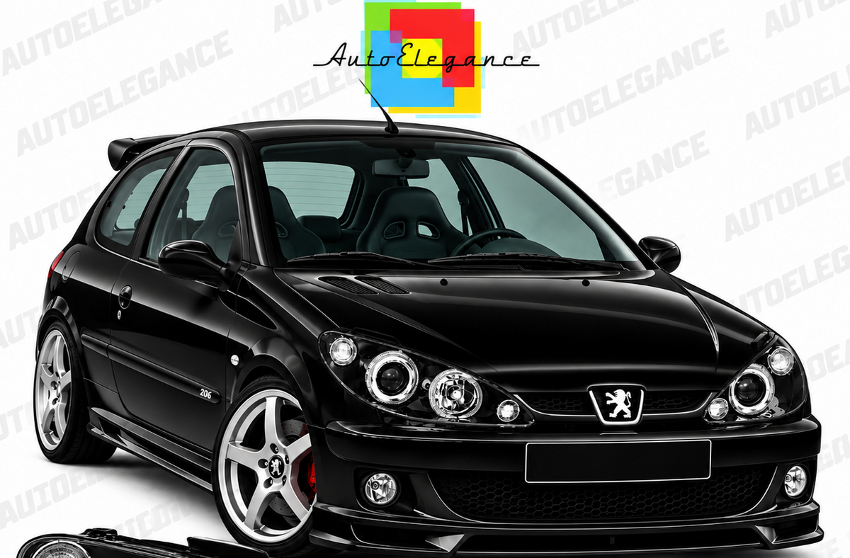 ART.11099 FARI ANTERIORI ADATTO PER PEUGEOT 206 02- LED  NERO
