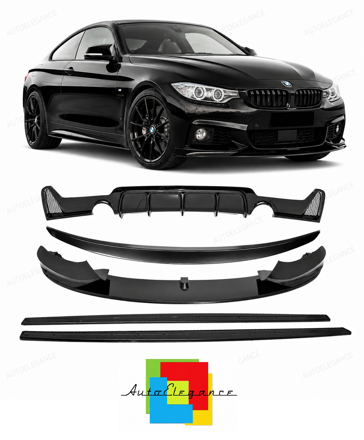 💕BODYKIT   BMW SERIE 4 F32 F33 M SPORT 2013+ NERO  LUCIDO  💕