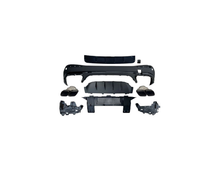 ⭐Diffusore + terminali di scarico NERO 63 AMG LOOK Adatto Per Mercedes X254 GLC⭐