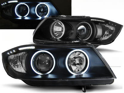 FARI ANTERIORI ANGEL EYES CCFL NERO per BMW E90/E91 03.05-08.08