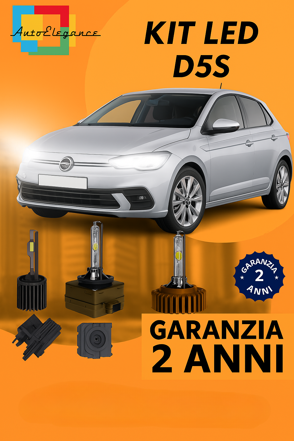 ❤️ KIT LED D5S 6000K BIANCO GHIACCIO ANABBAGLIANTI PER  OPEL  CORSA E❤️