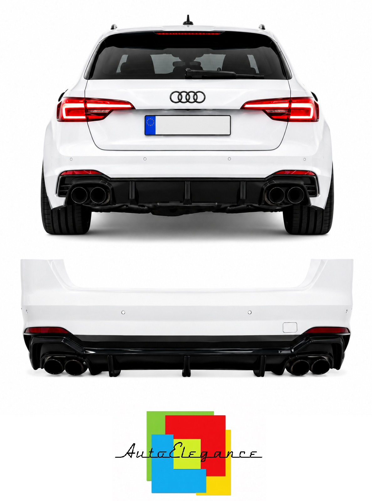 💕ART.10455 PARAURTI POSTERIORE AUDI A4 17-20 LOOK RS4 ABT💕