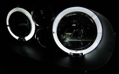 💫ART.6112 FARI ANTERIORI OCCHI D'ANGELO NERI per VW GOLF 4 97-03💫
