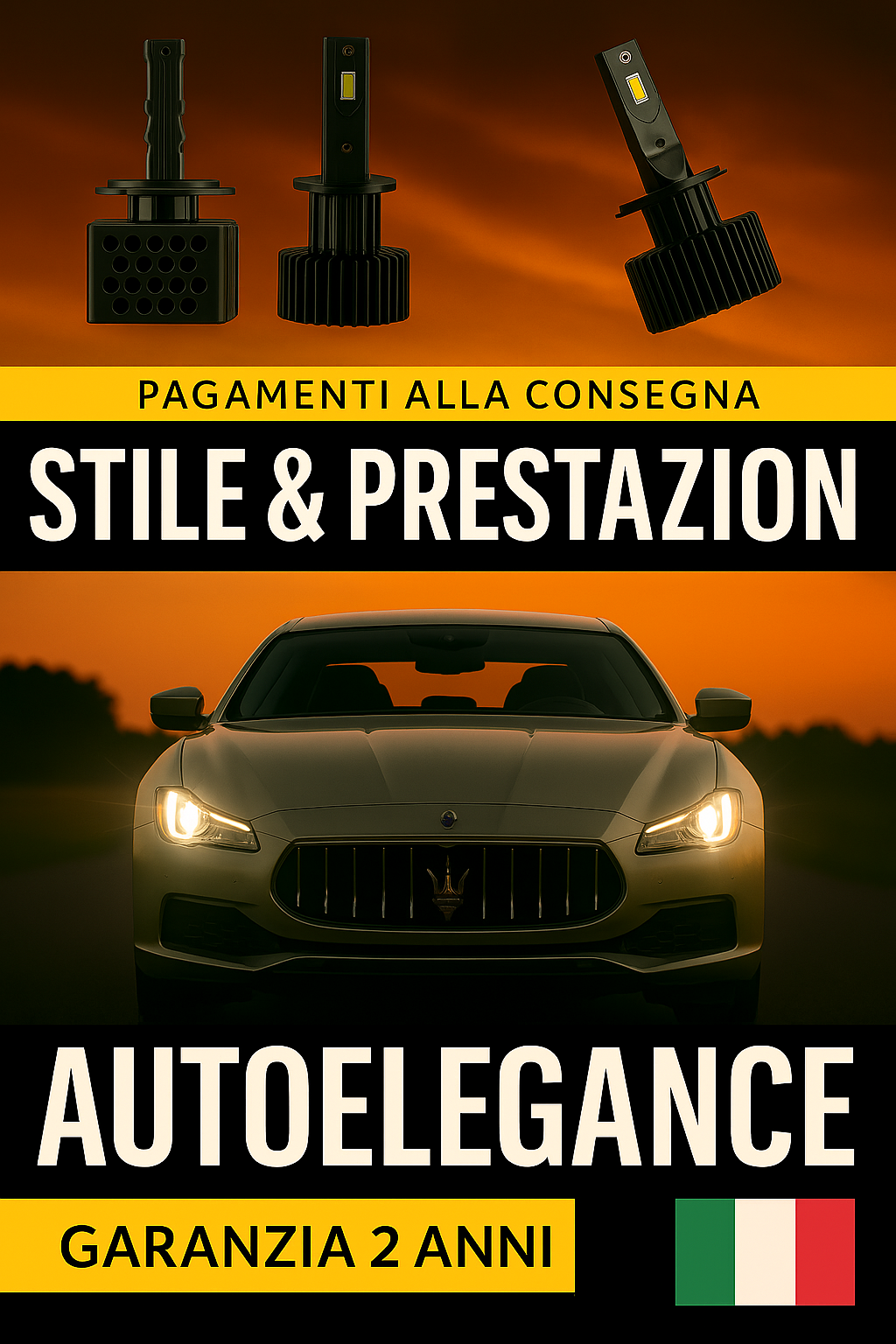 ⭐LAMPADE ANABBAGLIANTI D3S KIT LED 6000K ADATTO PER MASERATI QUATTROPORTE⭐