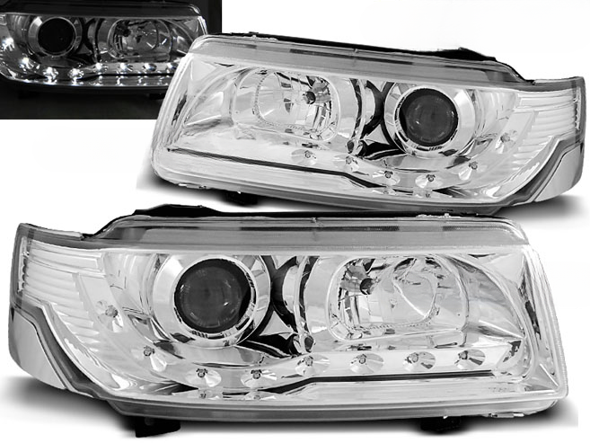 FARI ANTERIORI DAYLIGHT CHROME ADATTI COMPATIBILI PER VW PASSAT B4 11.93-05.97