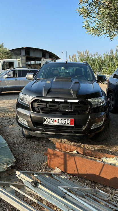 GRILLE SUITABLE FOR FORD RANGER T6 2015-2018 MATT BLACK + LED SPORT LOOK