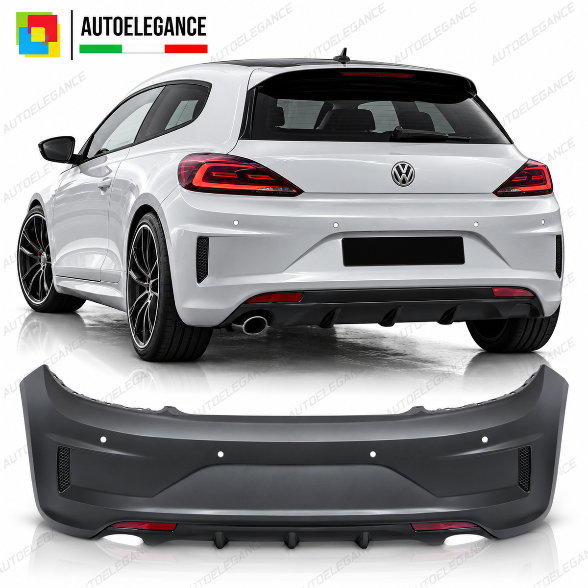 PARAURTI POSTERIORE SPORT PDC adatto per VW SCIROCCO 14-17