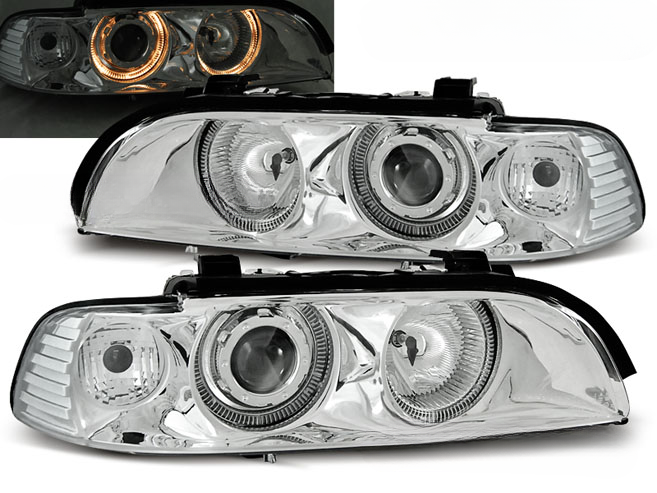 FARI ANTERIORI ANGEL EYES CHROME ADATTI COMPATIBILI per BMW E39 09.95-06.03