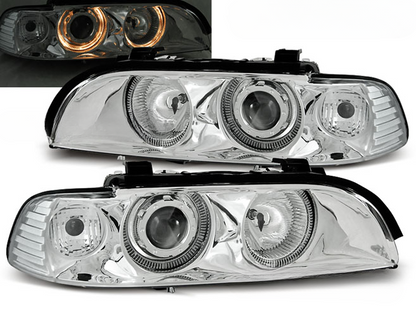 FARI ANTERIORI ANGEL EYES CHROME ADATTI COMPATIBILI per BMW E39 09.95-06.03