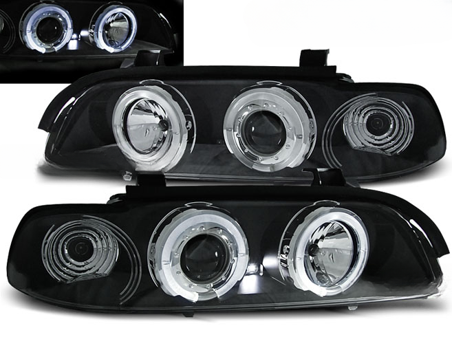 ANGEL EYES HEADLIGHTS BLACK SUITABLE COMPATIBLE FOR BMW E39 09.95-06.03 