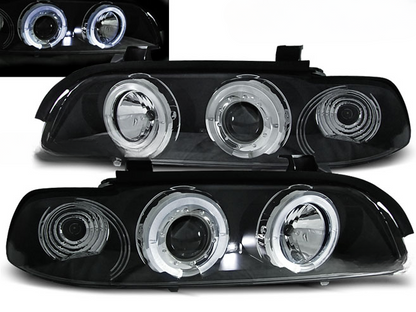ANGEL EYES HEADLIGHTS BLACK SUITABLE COMPATIBLE FOR BMW E39 09.95-06.03 