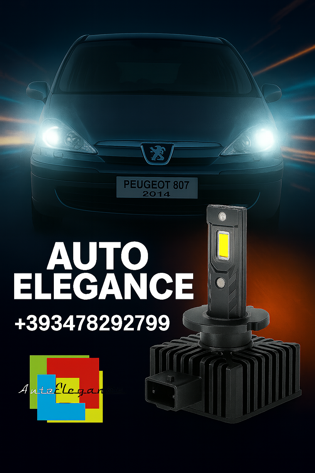💕COPPIA LAMPADE D1S LED DA XENON A LED PER  PEUGEOT 807💕