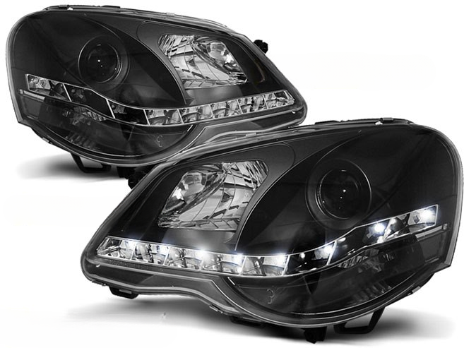 💫ART.6521 LPVWA6 FARI DAYLIGHT NERI per VW POLO 9N3 2005-2009💫