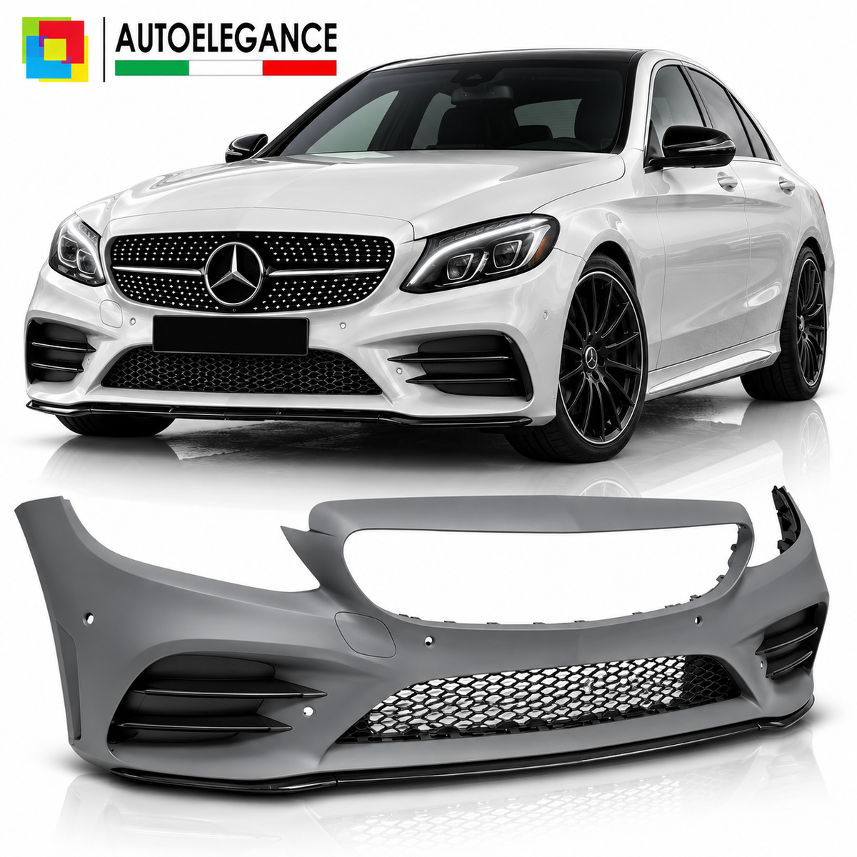 PARAURTI ANTERIORE SPORT PDC adatto per MERCEDES W205 18-21 LOOK AMG