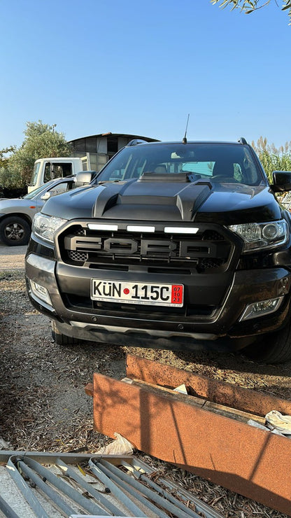 GRILLE SUITABLE FOR FORD RANGER T6 2015-2018 MATT BLACK + LED SPORT LOOK