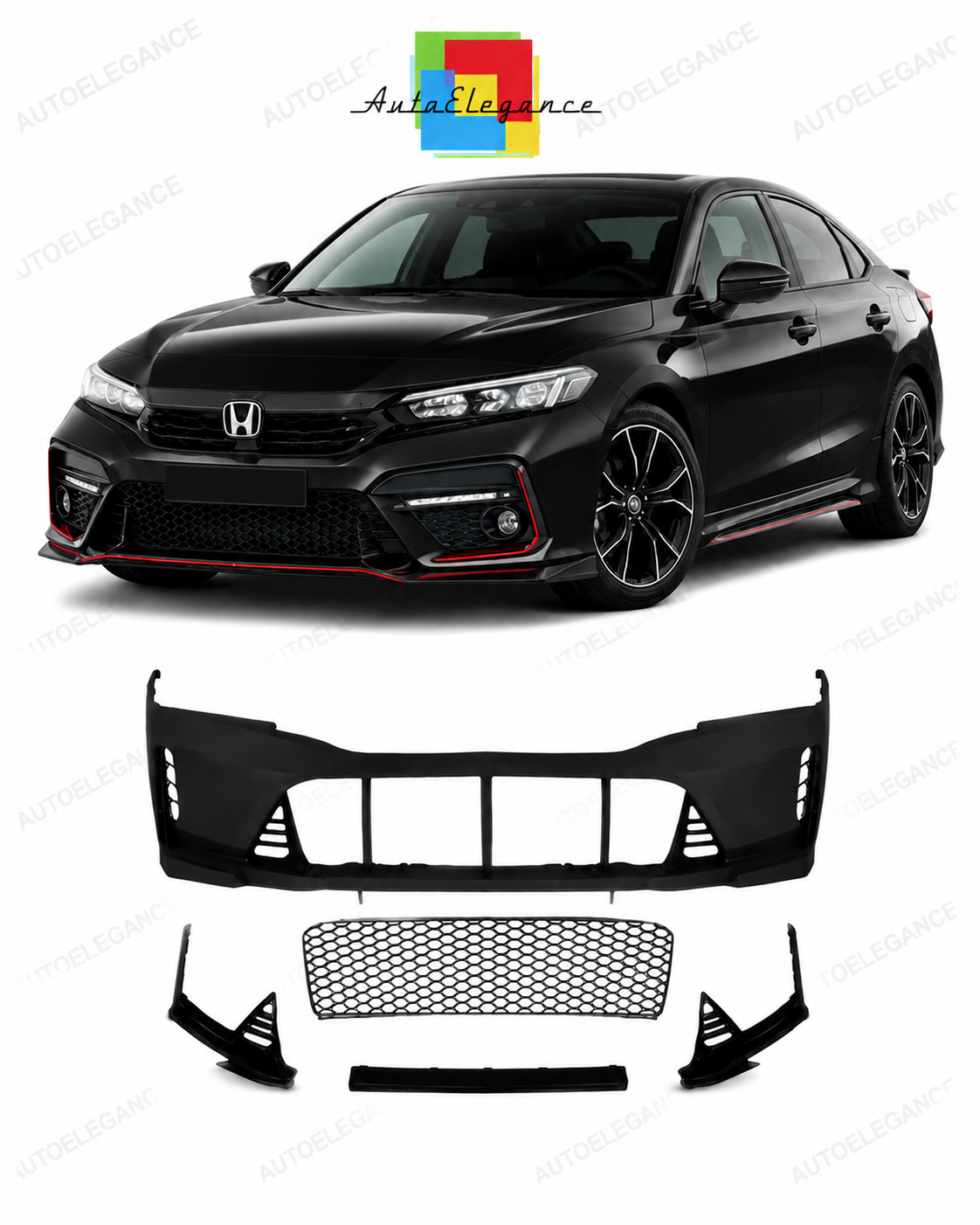 💕PARAURTI ANTERIORE PER HONDA CIVIC 21- LOOK TYPE-R💕
