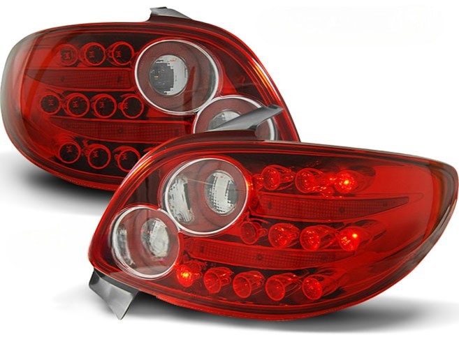 ⭐FARI POSTERIORE LED ROSSO BIANCO ADATTO PER PEUGEOT 206⭐