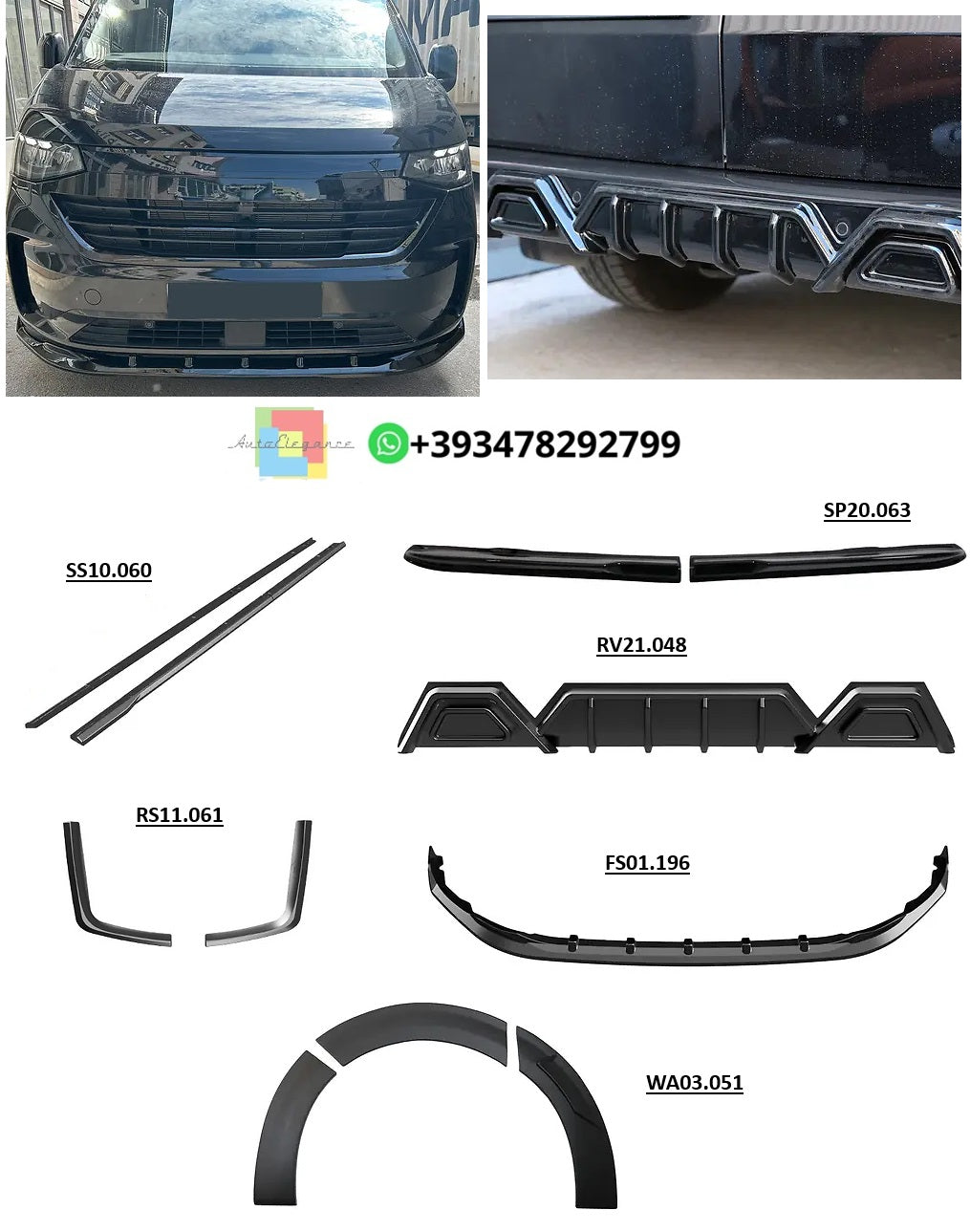 💫Bodykit adatto per VW VOLKSWAGEN Transporter T7 LWB 2024+💫