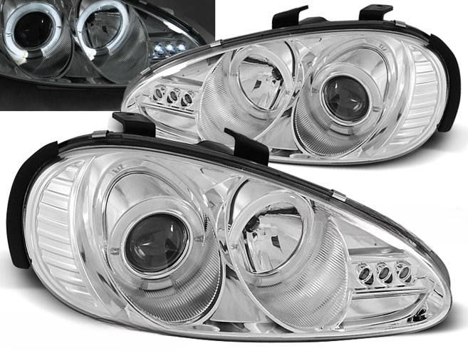 HEADLIGHTS FOR MAZDA MX3 91-98 ANGEL EYES CHROME 