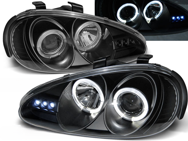 BLACK ANGEL EYES HEADLIGHTS FOR MAZDA MX3 91-98 