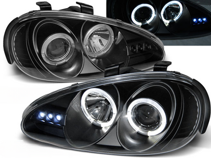 BLACK ANGEL EYES HEADLIGHTS FOR MAZDA MX3 91-98 