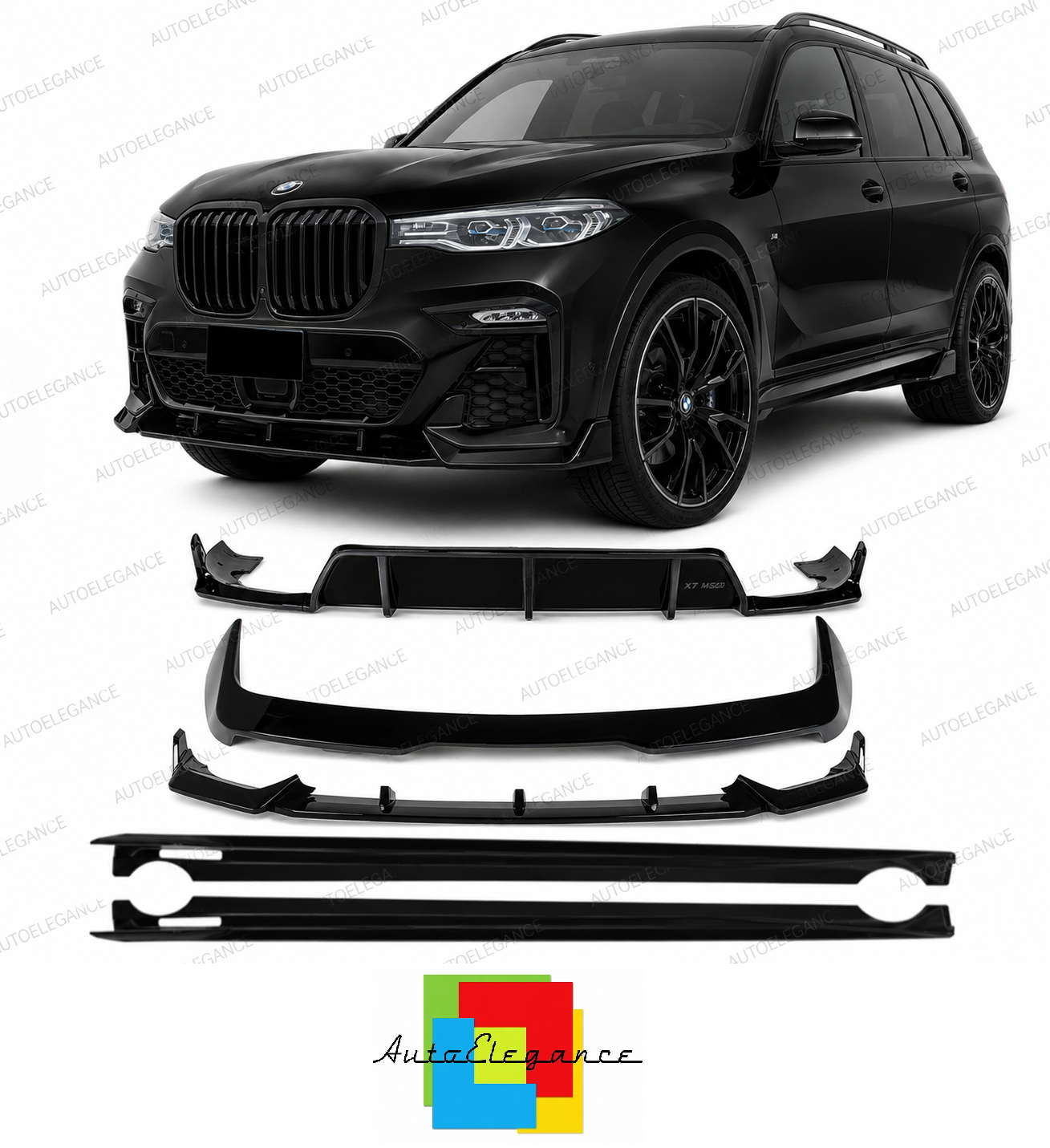 💕 BODTYKIT   BMW X7 G07 M SPORT 2019-2022 NERO  LUCIDO 💕